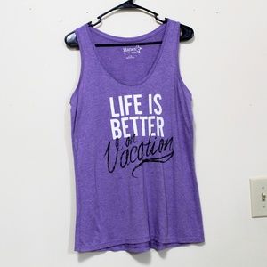 NWOT Hanes Purple Graphic Tank Tunic Shirt Large